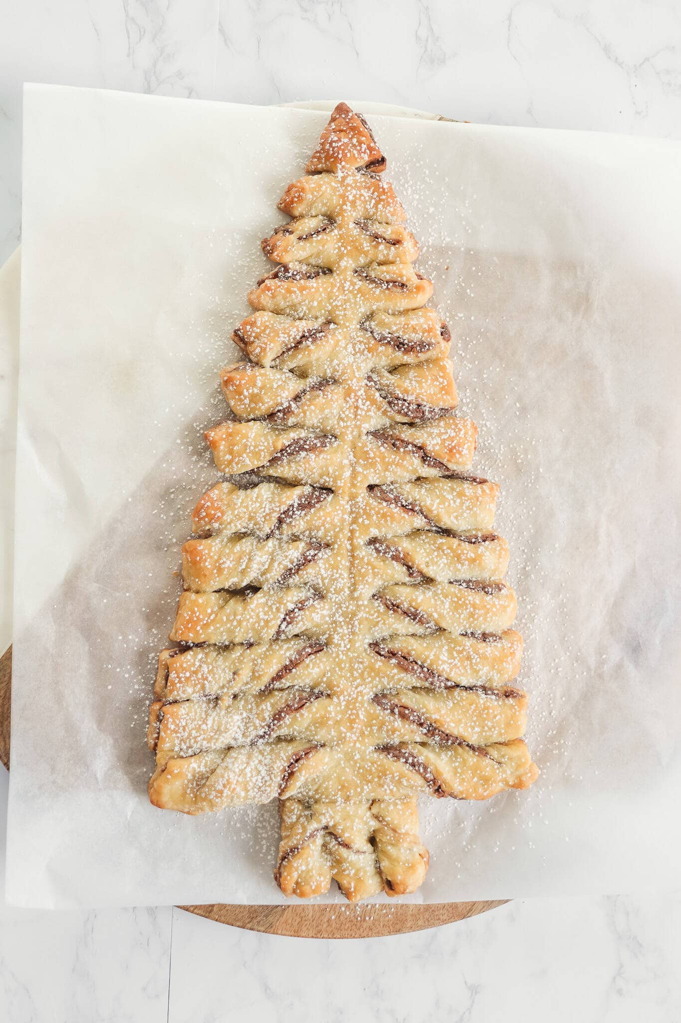 Vegan Nutella Puff Pastry Christmas Tree