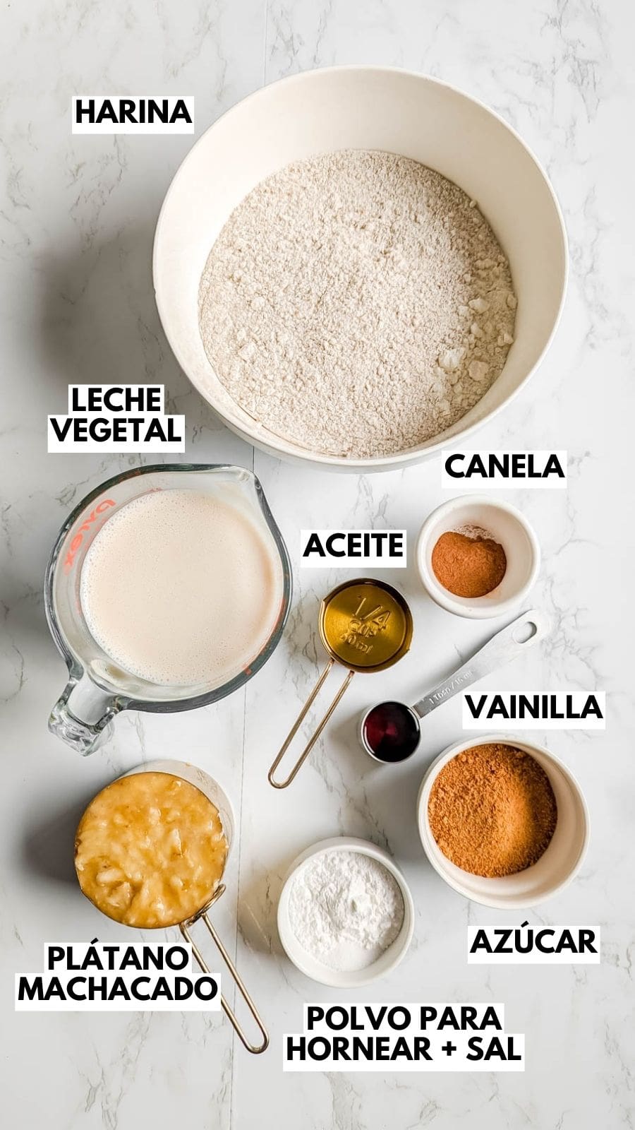 ingredientes para hacer hotcakes veganos